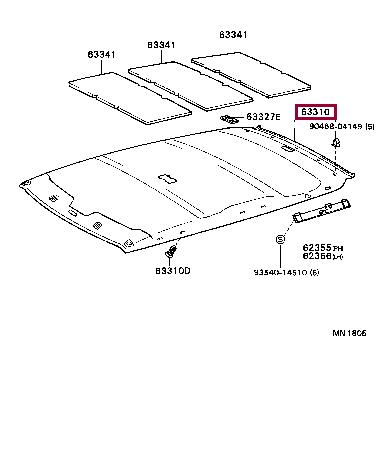 6331013180B0 Toyota Roof lining