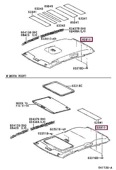 6331013671B0 Toyota Roof lining