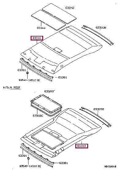 633101A03003 Toyota Roof lining