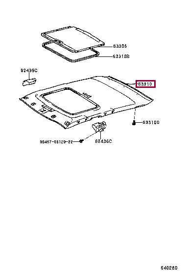 633101A580B0 Toyota Roof lining