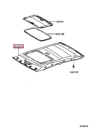 633101A760B0 Toyota Roof lining