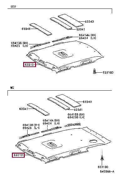633101A860B0 Toyota Roof lining