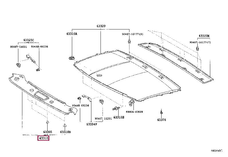 6331024032C0 Toyota Roof lining