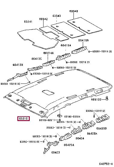6331028B60B0 Toyota Roof lining