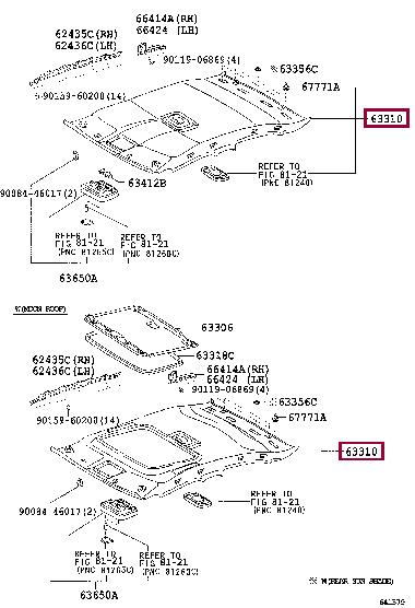 6331033933B2 Toyota Roof lining
