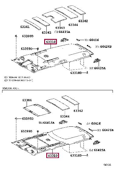 6331035140B0 Toyota Roof lining