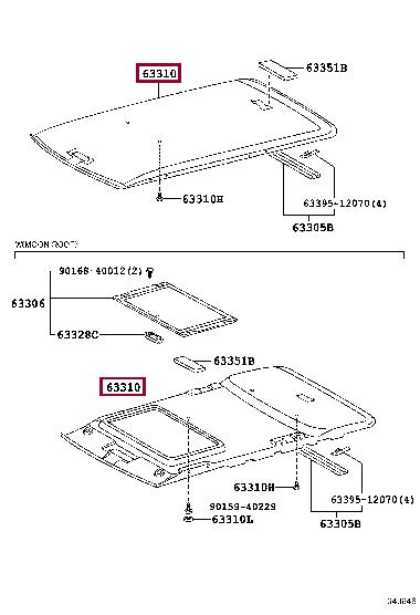 6331042040B1 Toyota Roof lining