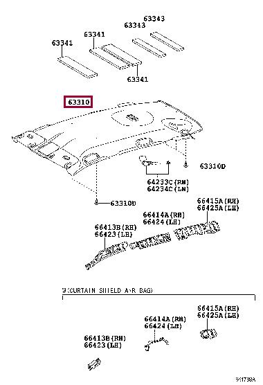 6331042290A1 Toyota Roof lining