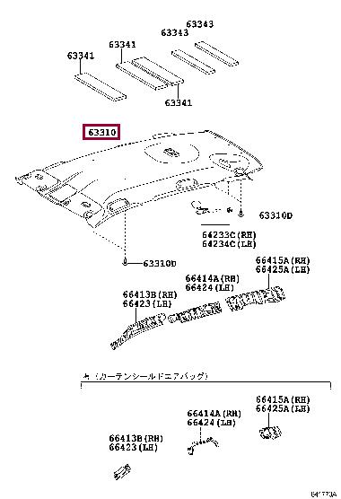 6331042291B0 Toyota Roof lining