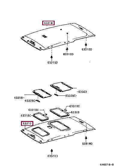 6331044030B0 Toyota Roof lining