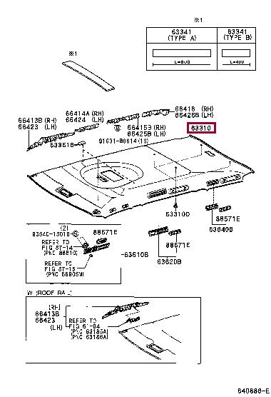 6331044180B0 Toyota Roof lining
