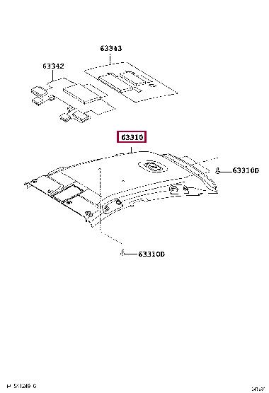 6331047070B0 Toyota Roof lining