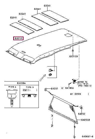 6331052180B0 Toyota Roof lining