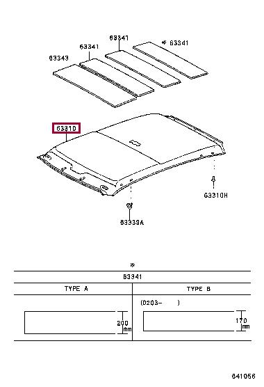 6331052870B0 Toyota Roof lining