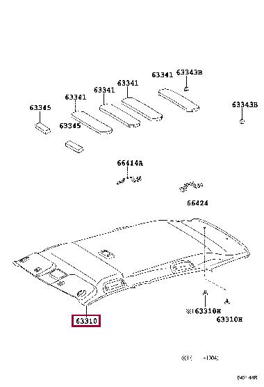6331052890B0 Toyota Roof lining