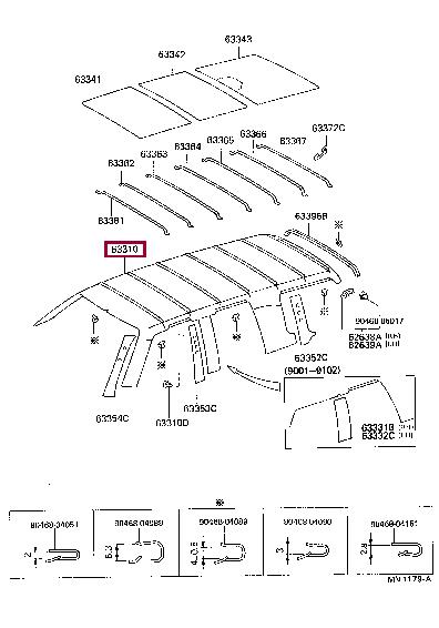 633106002003 Toyota Roof lining