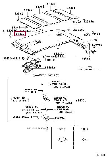 6331060612A1 Toyota Roof lining