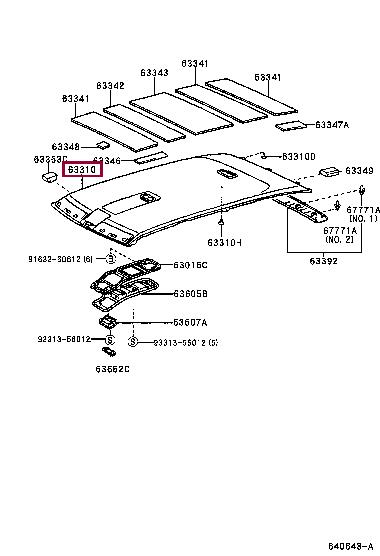 6331060621B0 Toyota Roof lining