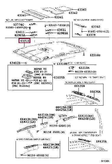 6331060C40B0 Toyota Roof lining