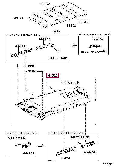 6331060N80B0 Toyota Roof lining