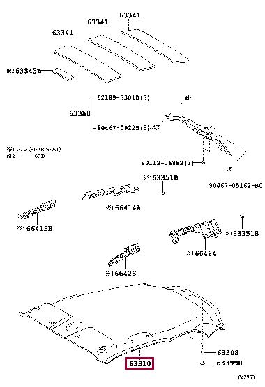 6331074012B0 Toyota Roof lining