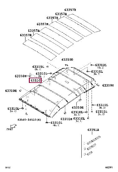 63310BZ090A0 Toyota Roof lining