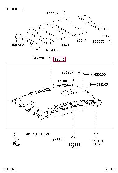 6331130491B0 Toyota Roof lining