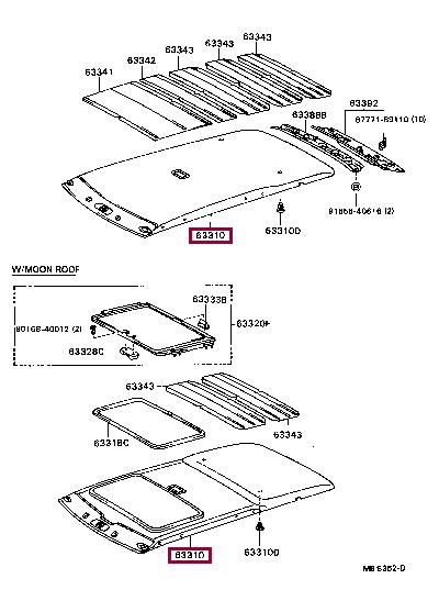 6331135060B1 Toyota Roof lining