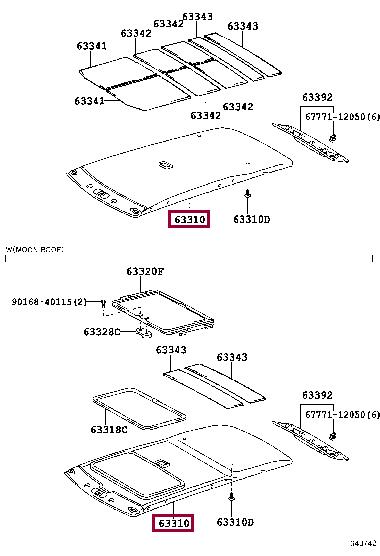 6331135130E1 Toyota Roof lining