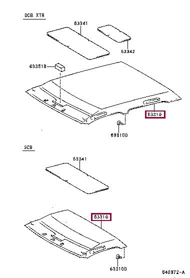 6331135180B0 Toyota Roof lining