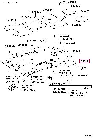 6331150470A0 Toyota Roof lining