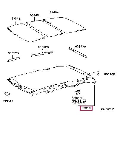 6331195D03B0 Toyota Roof lining