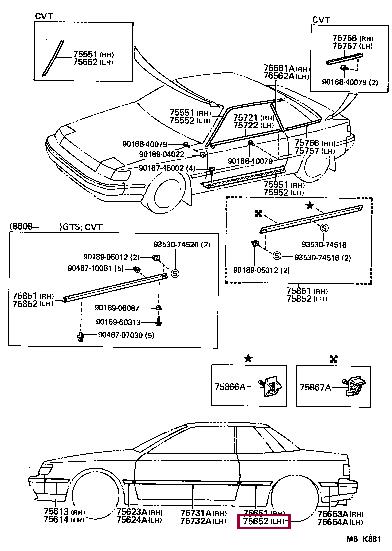 7565220190 Toyota Molding