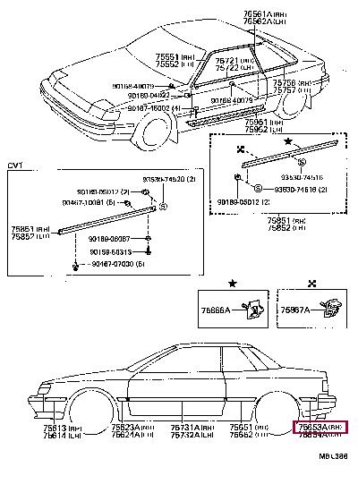 7565320160 Toyota Molding