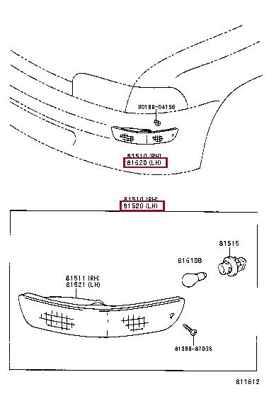 8152012640 Toyota Indicator light