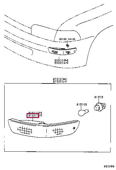 8152112720 Toyota Indicator light