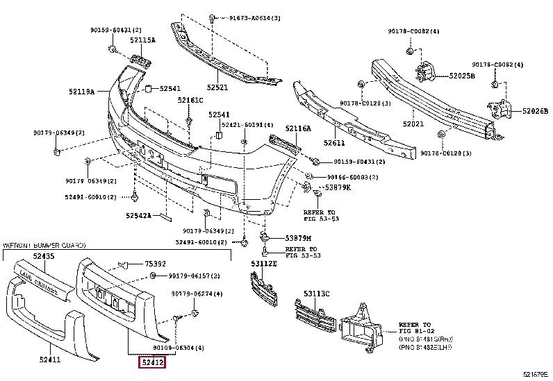 5241260050 Toyota Trim bumper