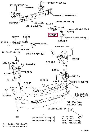 5257505041 Toyota Bracket bumper