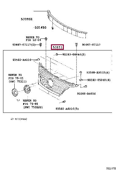 5310148421 Toyota Grille radiator