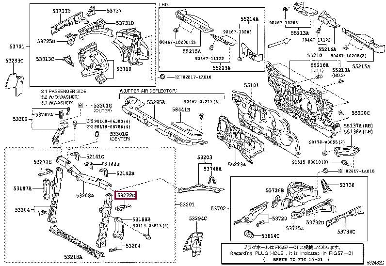 5327202010 Toyota Headlight mount