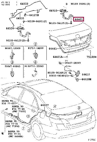 Toyota 64401-06400 Lid trunk 6440106400