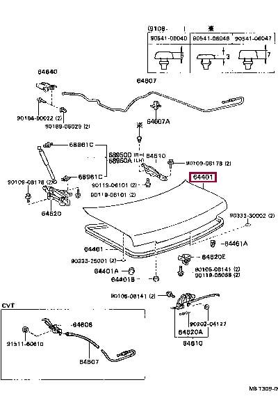 644012B360 Toyota Lid trunk