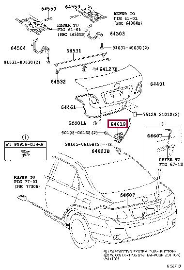 6461012440 Toyota KOFFERRAUMVERRIEGELU