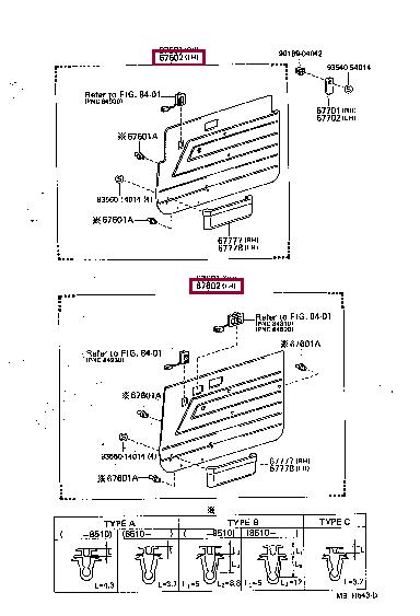 6762090K0003 Toyota Panel