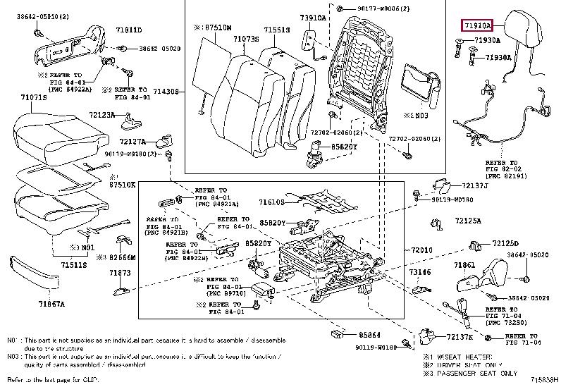 7191005300C2 Toyota HEADREST ASSY, FR SE