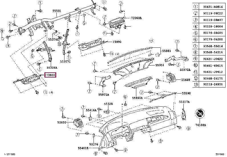 7390024010A0 Toyota AIRBAG