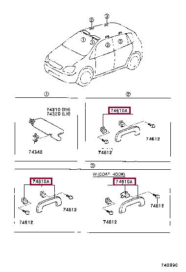 7461013011B0 Toyota Handle