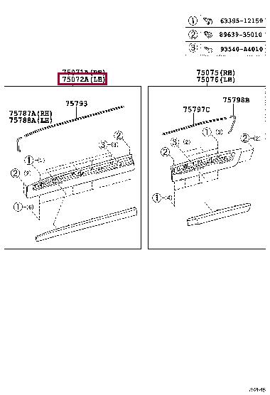 7507260110A0 Toyota Molding