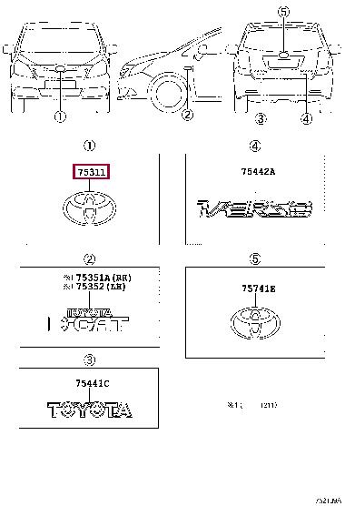 7530102020 Toyota Emblem