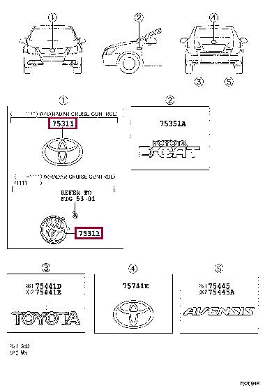Emblem Toyota 75301-05030
